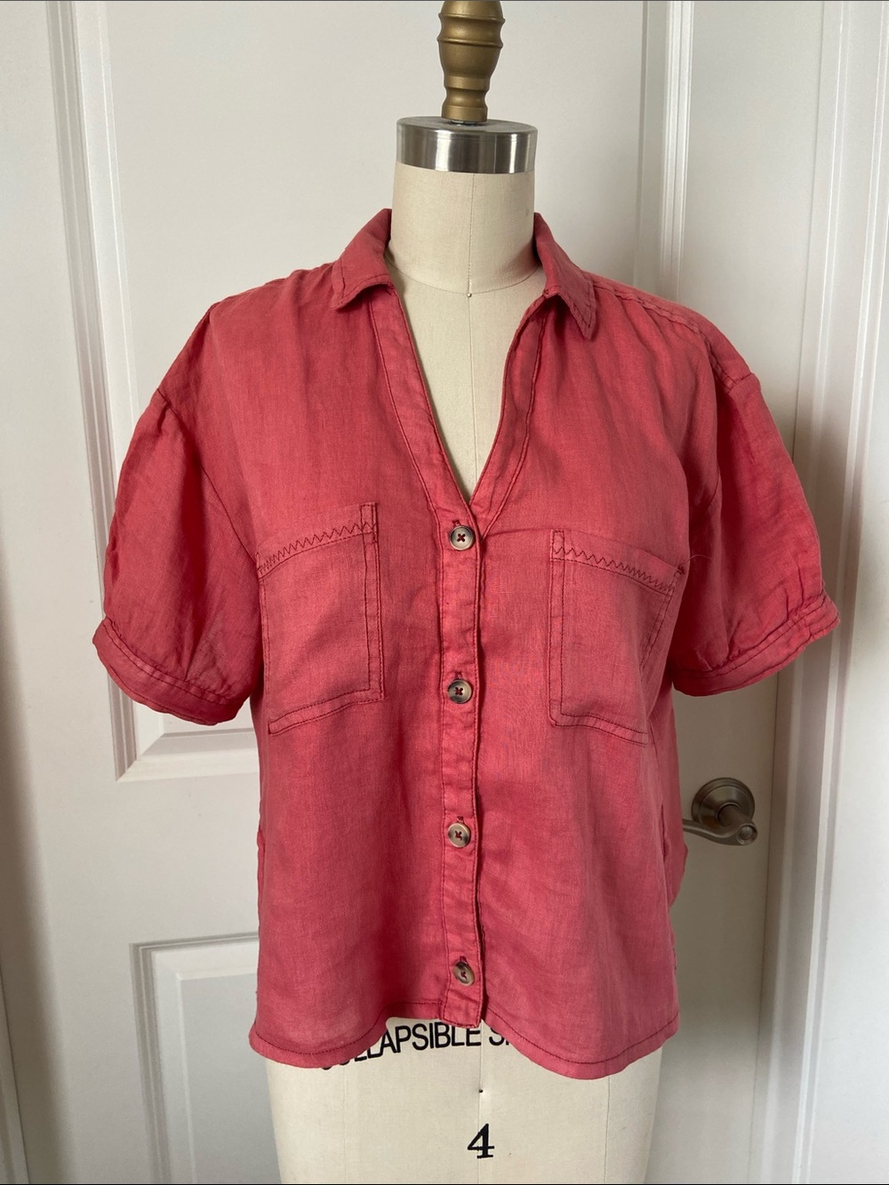 Anthropologie Pilcro Linen Surf Button down Shirt xxs